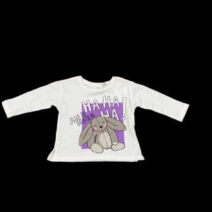 NWOT 3-6 months Zara funny bunny long sleeve top